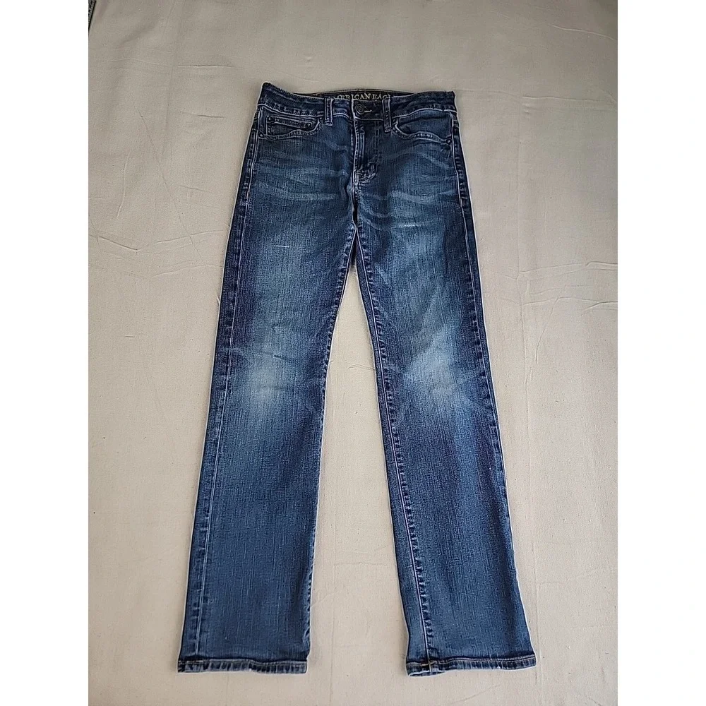 American Eagle Original Straight Mens 28x28 Blue Extreme Flex Denim Jeans